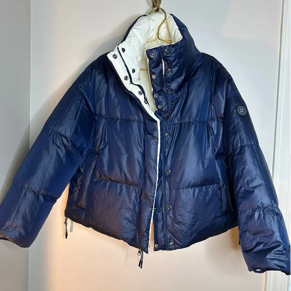 Sweaty Betty Downfall Reversible Puffer Jacket M Navy White